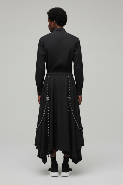 Jupe Homme Noire Œillets Gothique