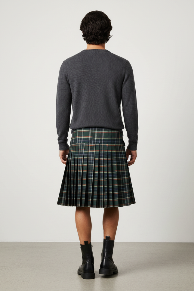 Jupe Homme Plaid Écossais Plissée