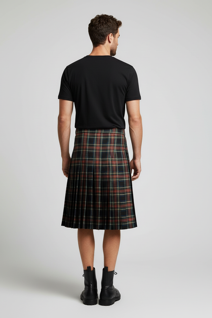 Jupe Homme Écossaise Plissée Chic