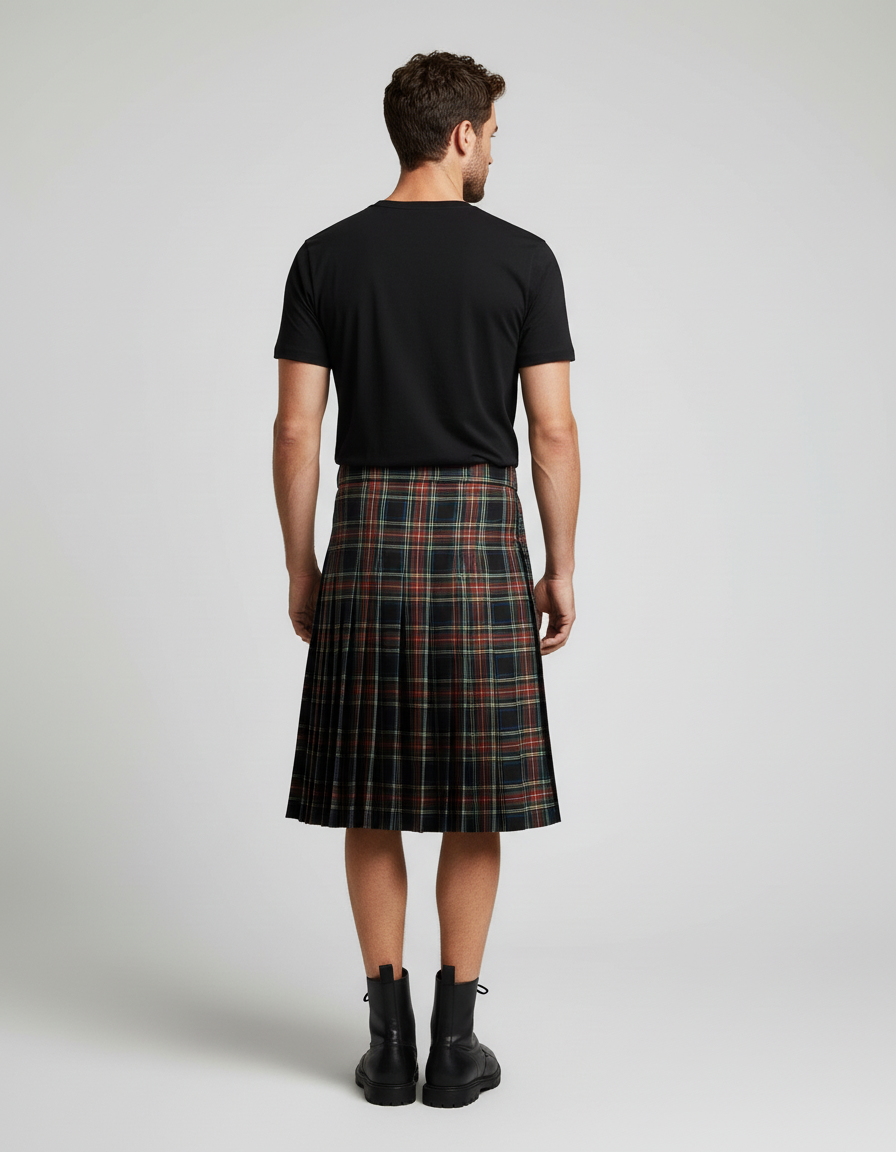 Jupe Homme Écossaise Plissée Chic