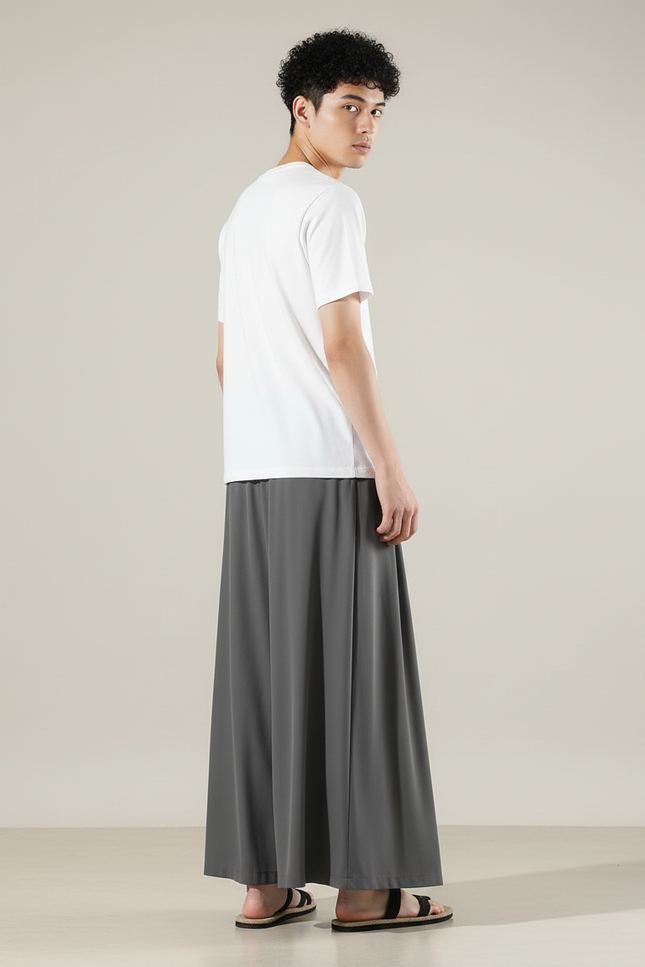 Jupe Homme Ample Grise Fluide