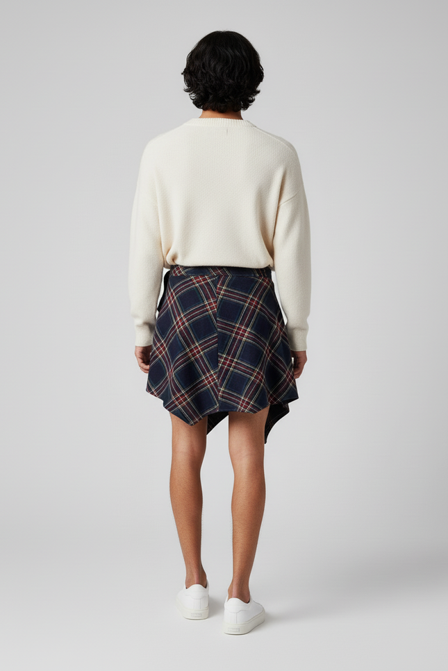 Jupe Homme À Carreaux Irrégulière Décontractée