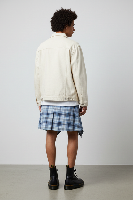 Jupe Homme Carreaux Irrégulière Décontractée