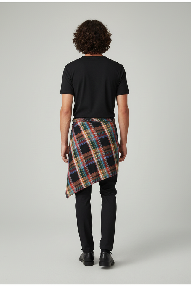 Jupe Homme Écossaise Asymétrique Décontractée