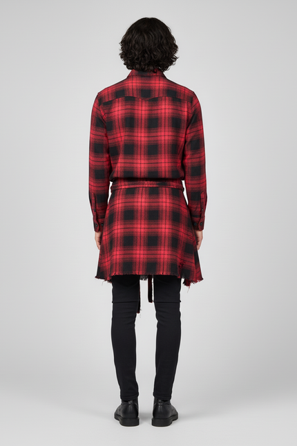 Jupe Homme Carreaux Rouges Déstructurée