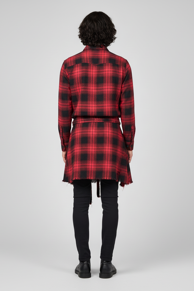 Jupe Homme Carreaux Rouges Déstructurée