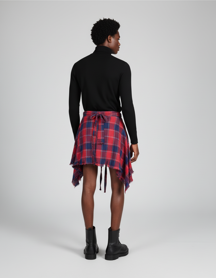 Jupe Homme Écossaise Irrégulière Hip Hop