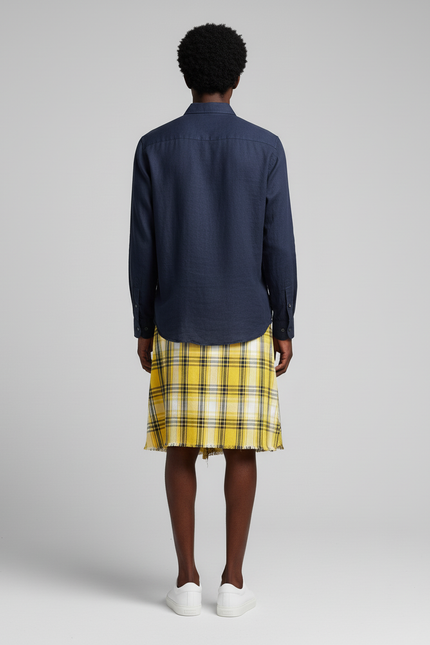 Jupe Homme Carreaux Jaunes Décontractée