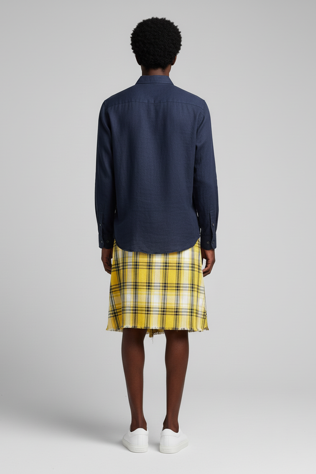 Jupe Homme Carreaux Jaunes Décontractée
