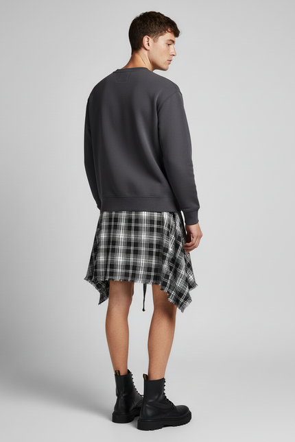 Jupe Homme Plaid Décontractée Irrégulière