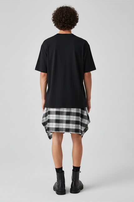 Jupe Homme Irrégulière Carreaux Décontractée