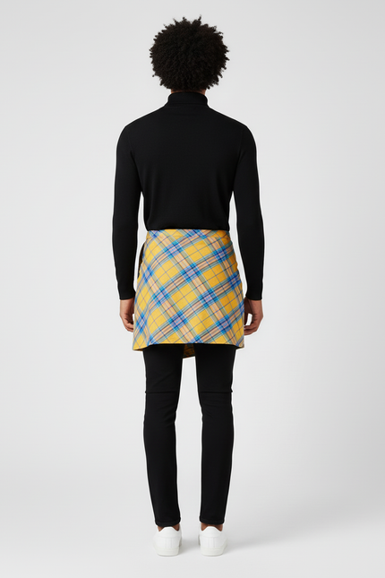Jupe Homme À Carreaux Jaune Décontractée