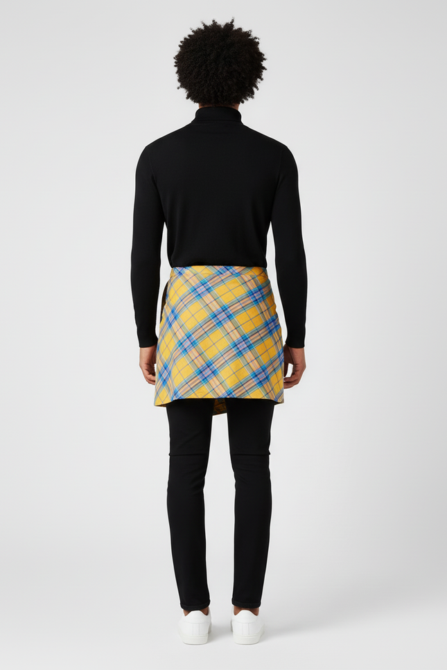 Jupe Homme À Carreaux Jaune Décontractée