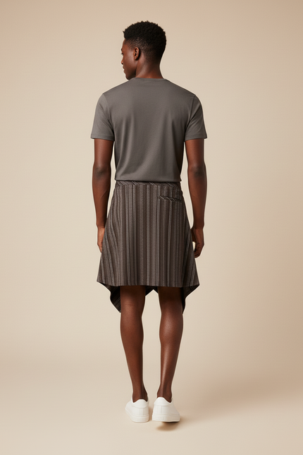 Jupe Homme Rayée Asymétrique Décontractée Graphique