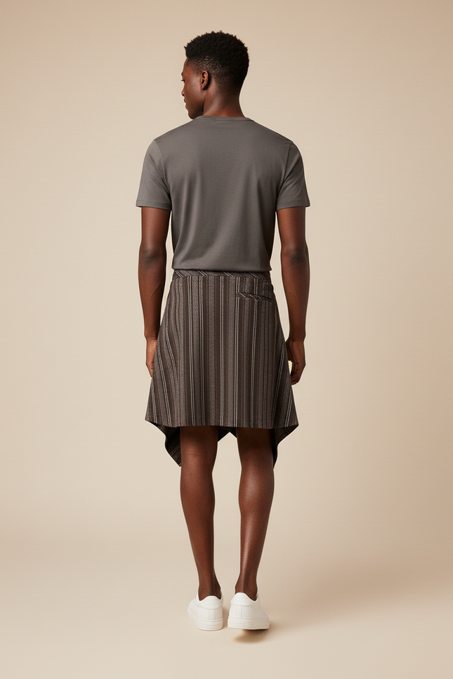 Jupe Homme Rayée Asymétrique Décontractée Graphique