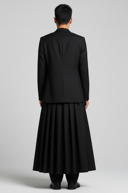 Jupe Homme Noire Overlap Fluide