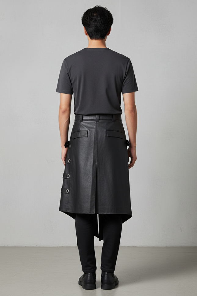 Jupe Homme Asymétrique Œillets Techwear