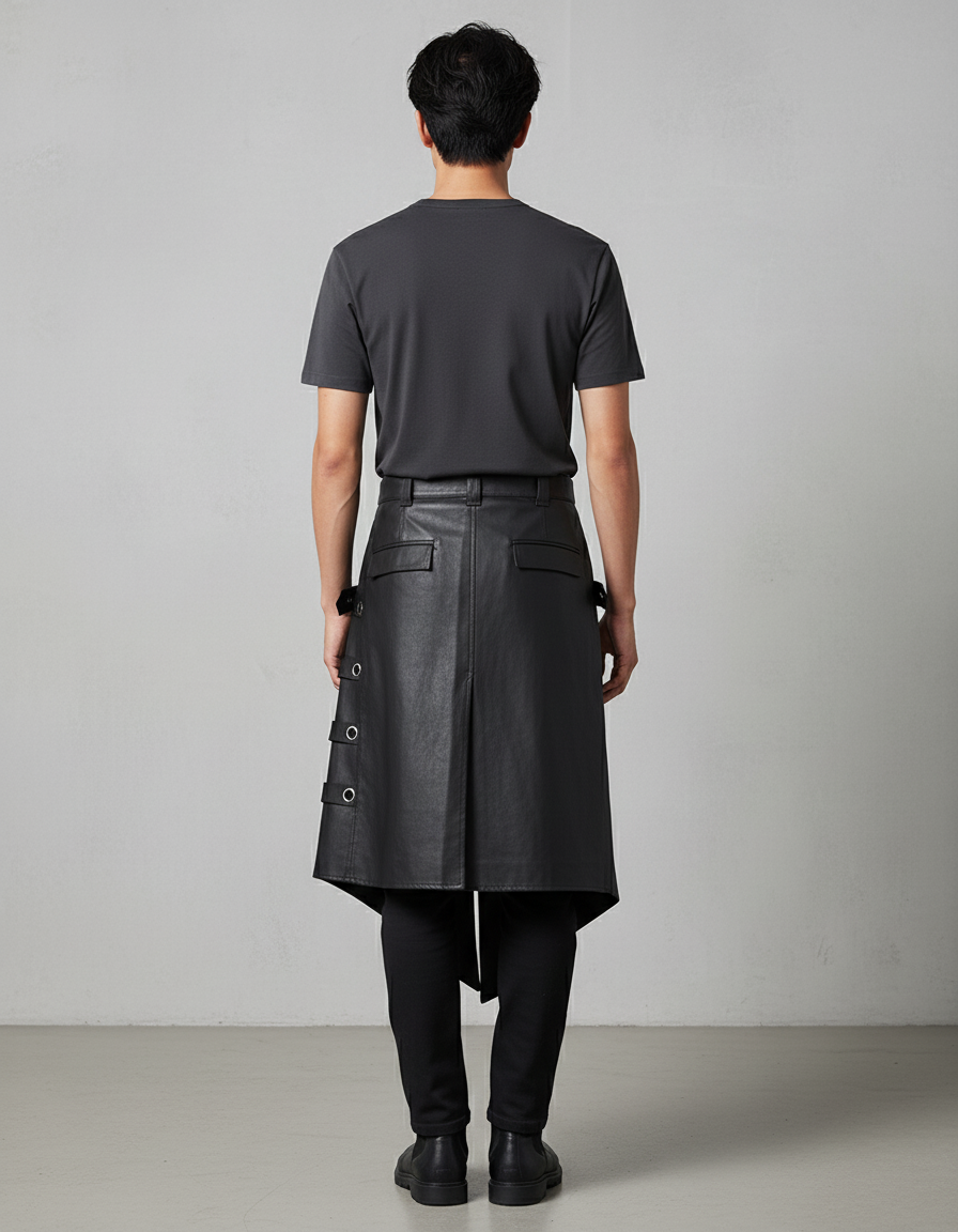 Jupe Homme Asymétrique Œillets Techwear