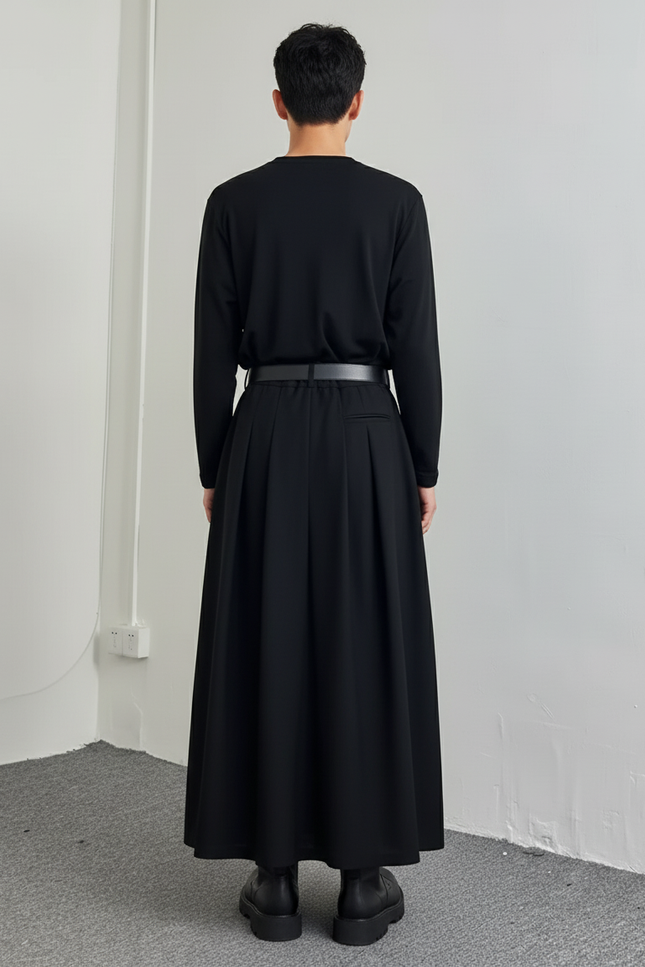 Jupe Homme Noire Ample Fluide