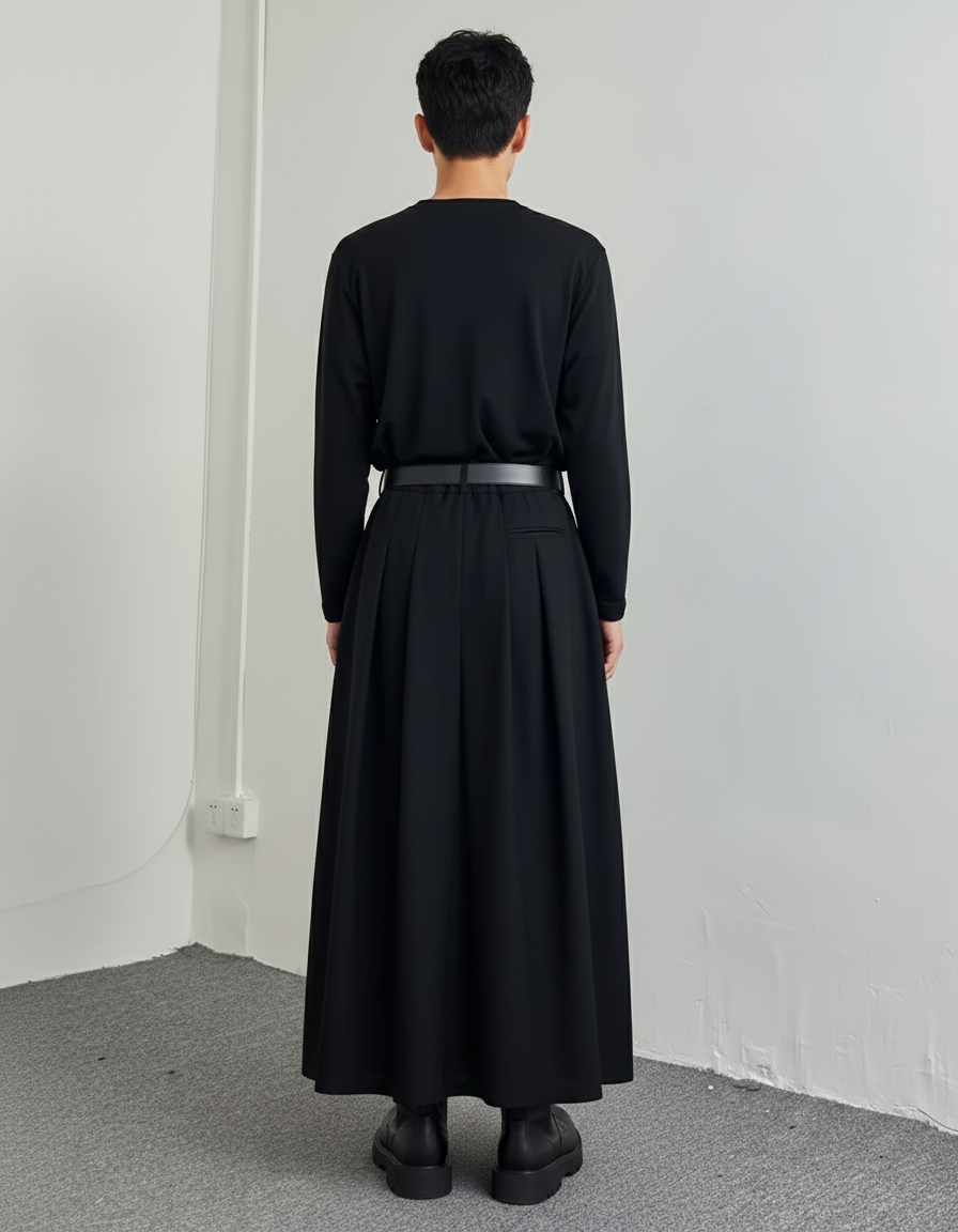 Jupe Homme Noire Ample Fluide