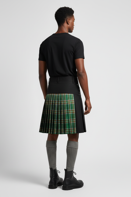 Jupe Homme Écossaise Plissée Chic Classique