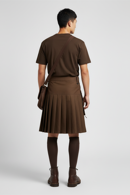 Jupe Homme Marron Cargo Décontractée