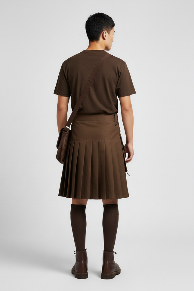 Jupe Homme Marron Cargo Décontractée