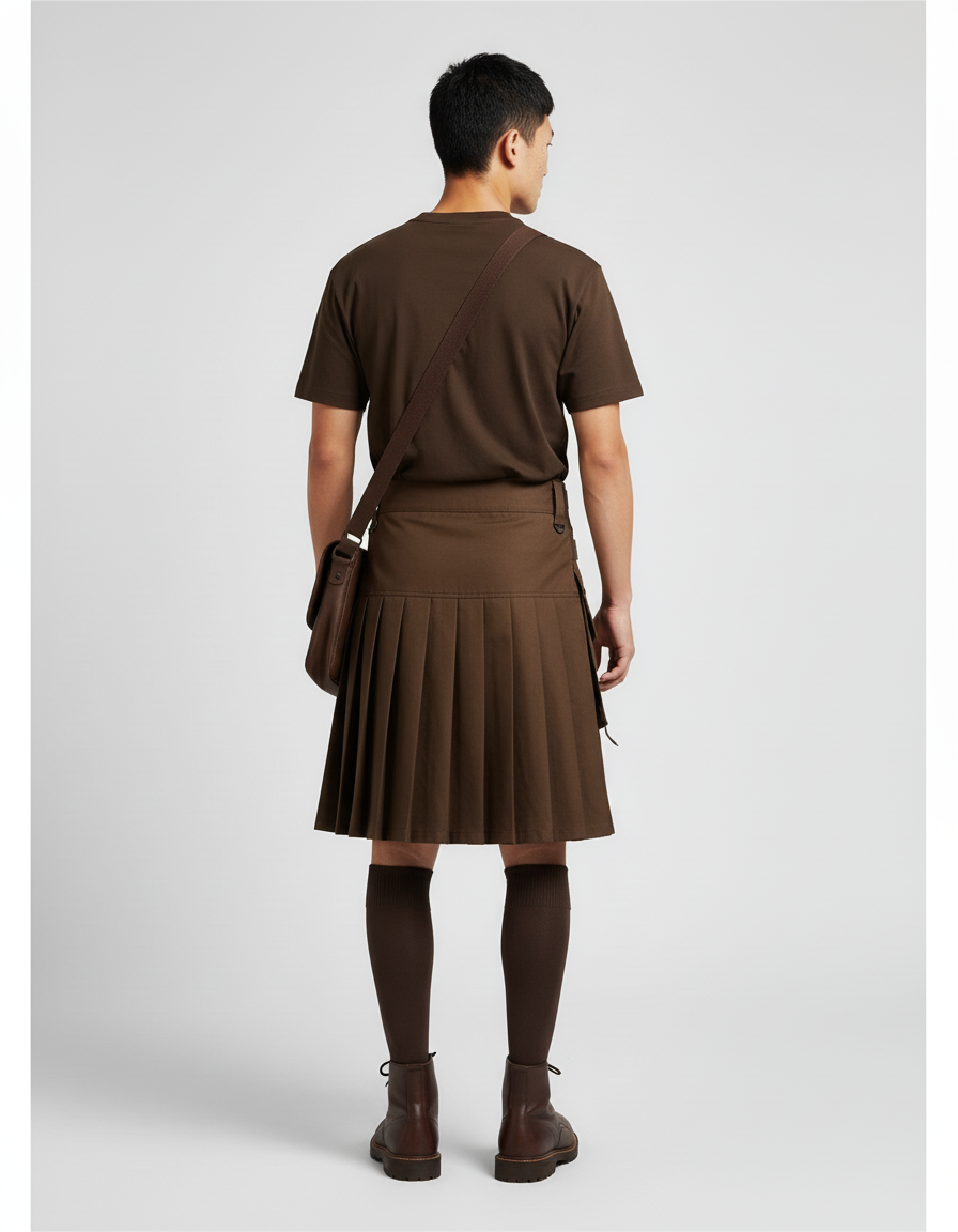 Jupe Homme Marron Cargo Décontractée