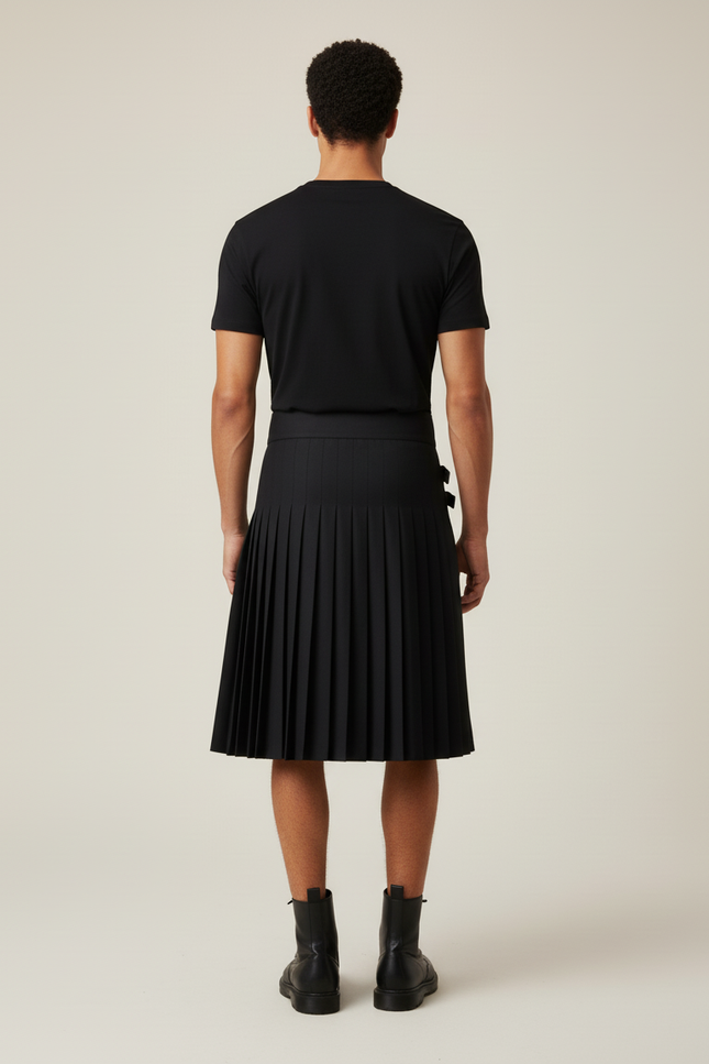 Jupe Homme Noire Plissée Élégante