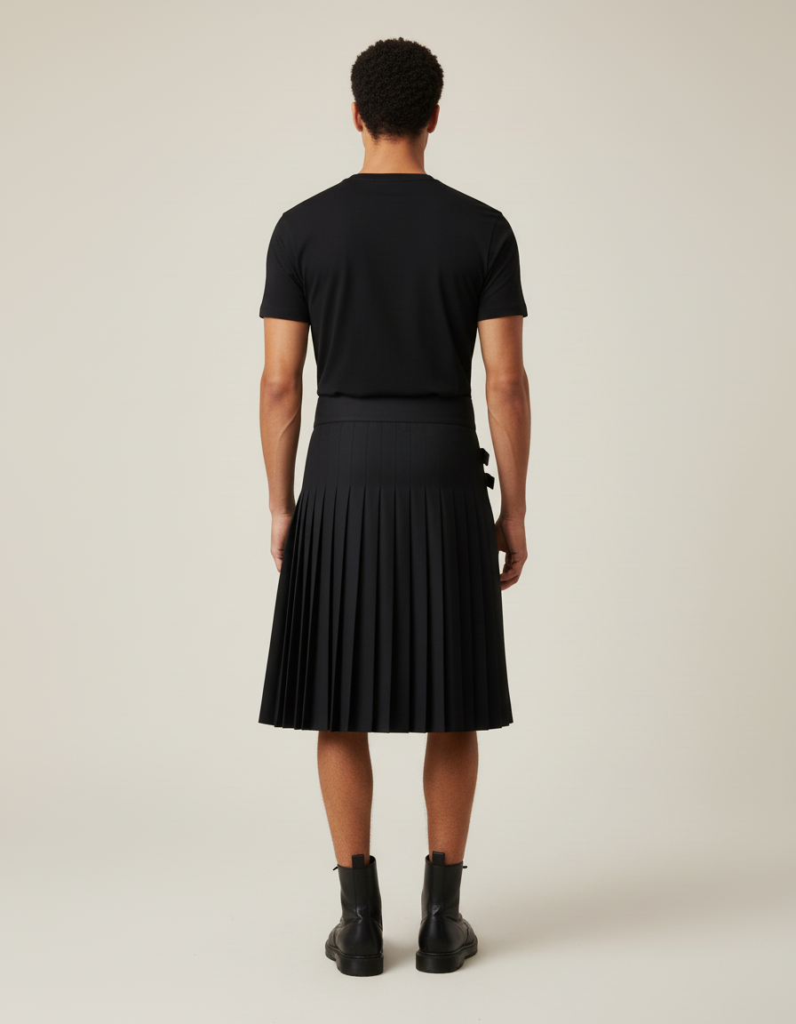 Jupe Homme Noire Plissée Élégante