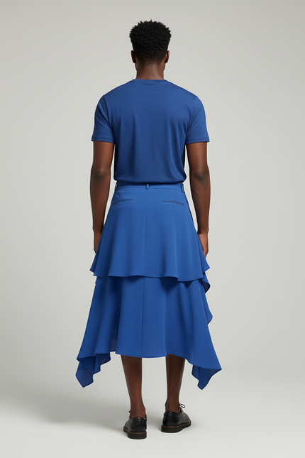 Jupe Homme À Volants Asymétrique Fluide