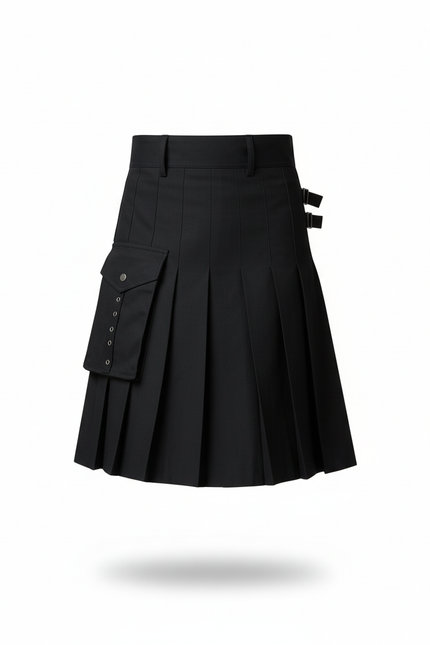 Jupe Homme Noire Plissée Décontractée Urbaine