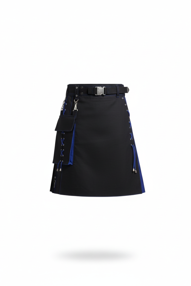 Jupe Homme Noire Contrastée Bleue Décontractée