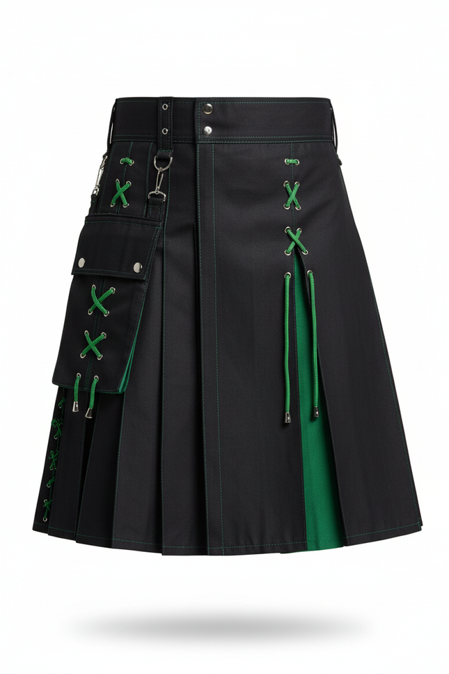 Jupe Homme Bicolore Plissée Rétro