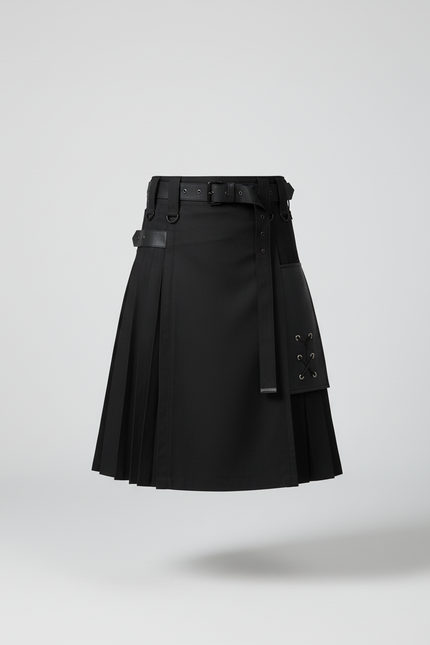 Jupe Homme Noire Plissée Décontractée