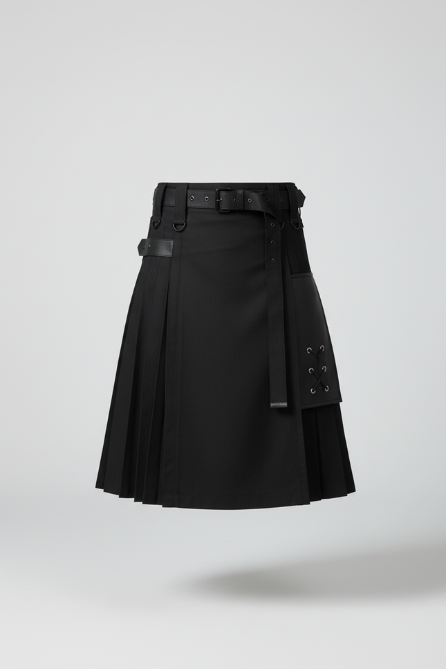 Jupe Homme Noire Plissée Décontractée