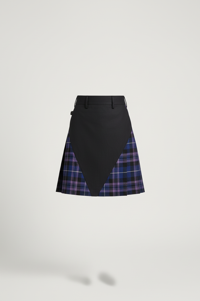 Jupe Homme Plaid Asymétrique Décontractée