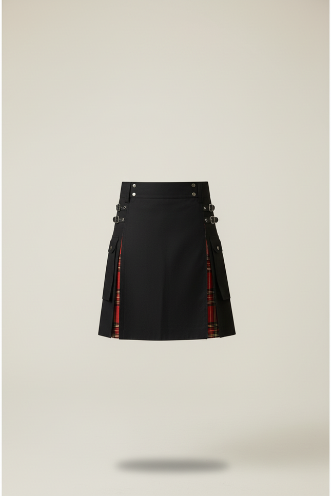 Jupe Homme Noire Écossaise Décontractée Casual