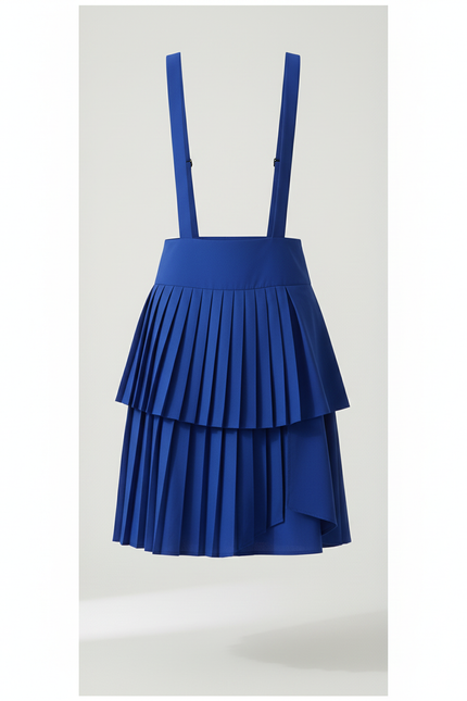 Jupe Homme Bleue Plissée Asymétrique Décontractée