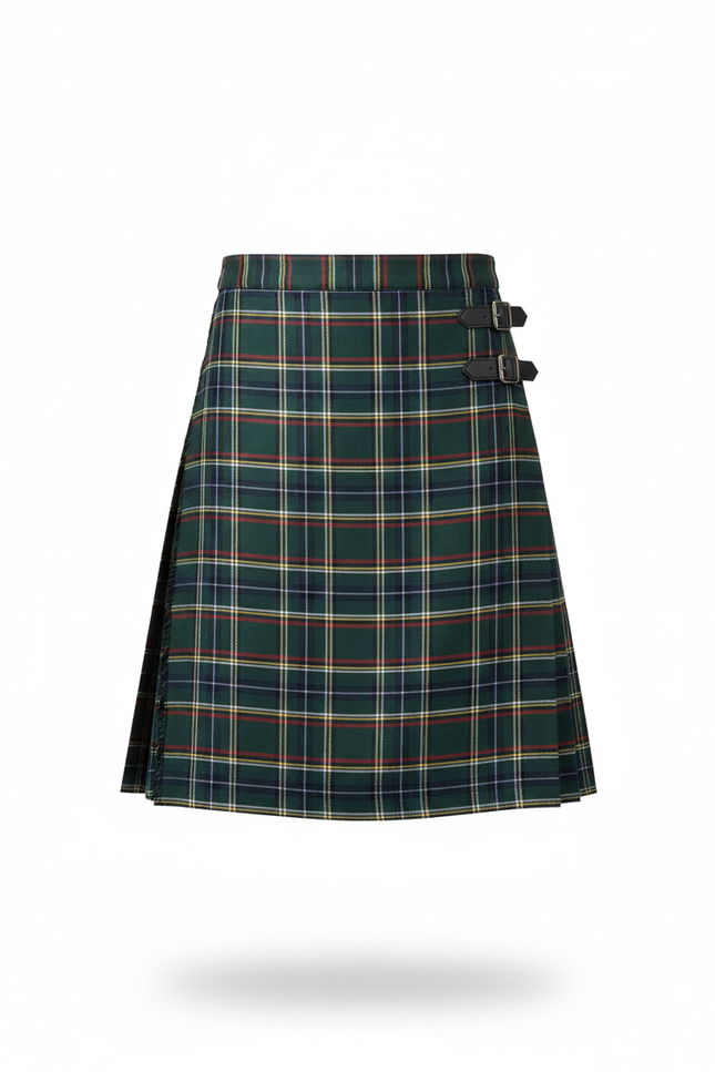 Jupe Homme Tartan Verte Plissée