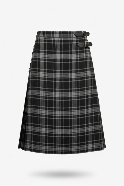 Jupe Homme Tartan Gris Noir Chic
