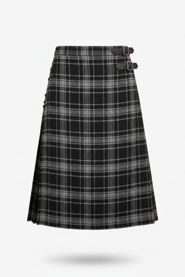 Jupe Homme Tartan Gris Noir Chic