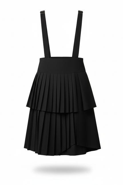 Jupe Homme Noire Plissée Asymétrique