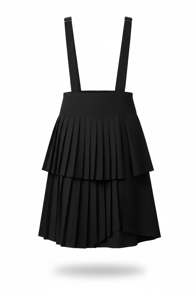 Jupe Homme Noire Plissée Asymétrique