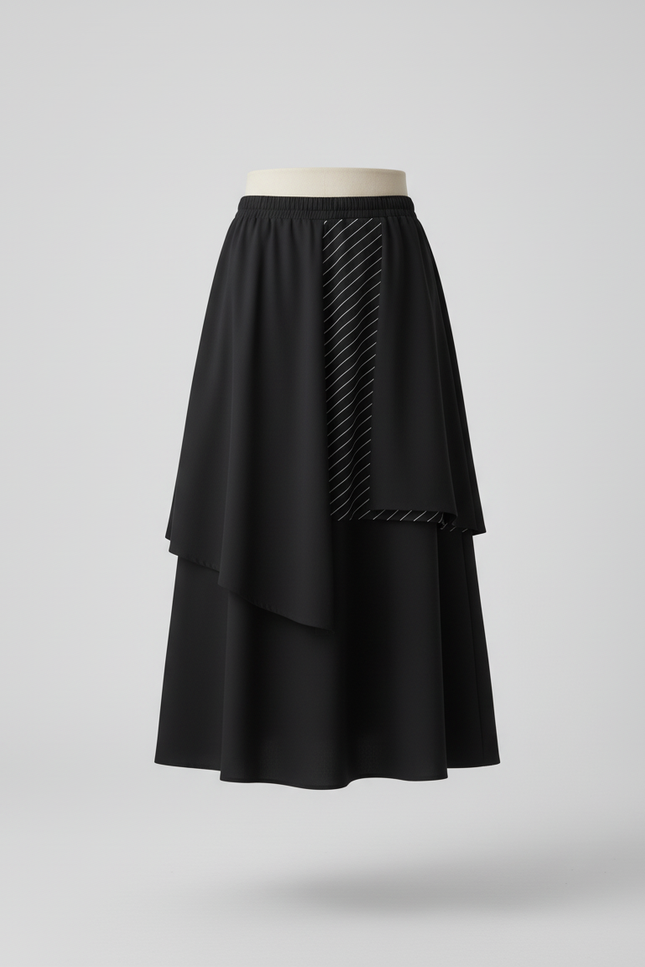 Jupe Homme Noire Irrégulière Fluide