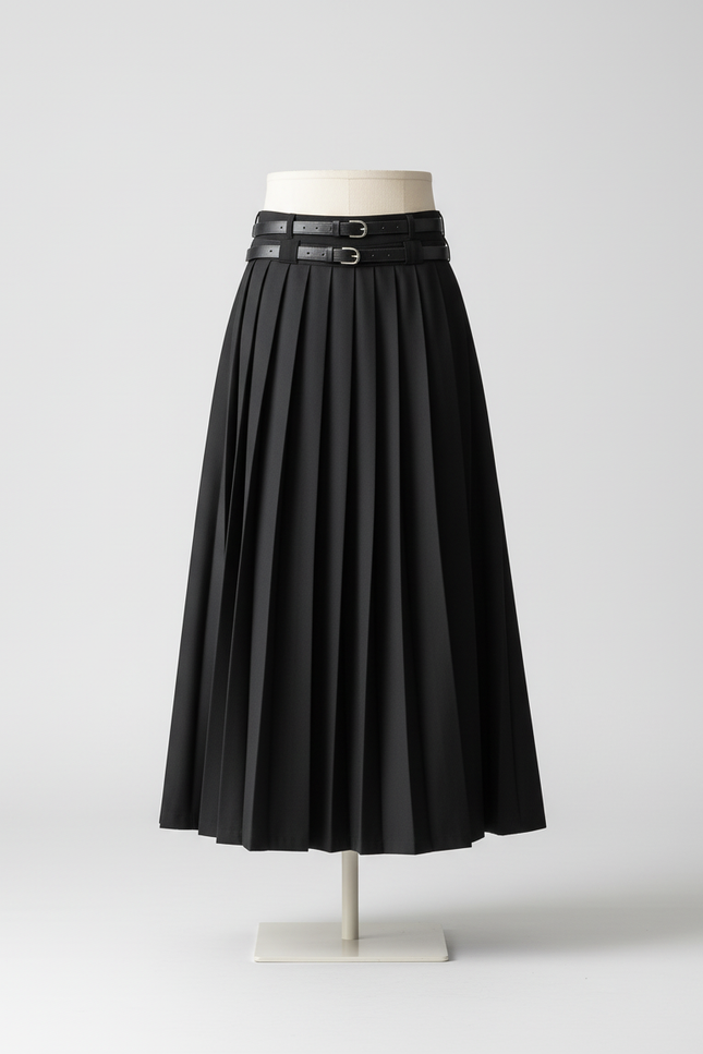 Jupe Homme Noire Plissée Élégante Habillée