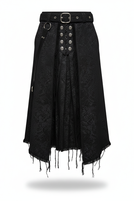 Jupe Homme Noire Texturée Gothique Élégante