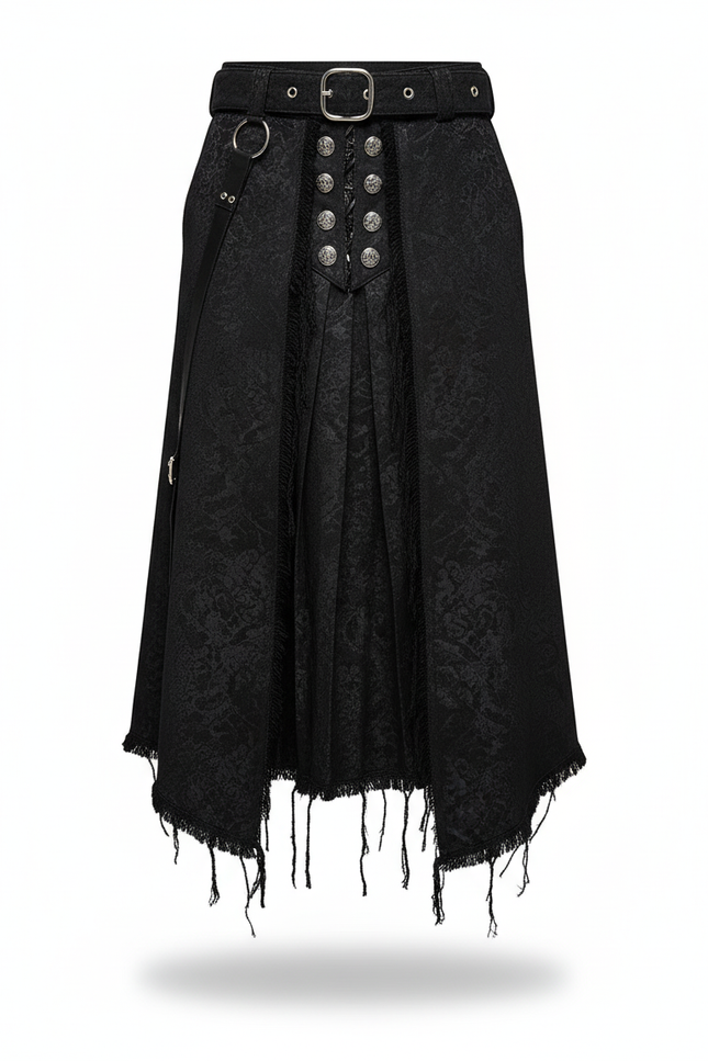 Jupe Homme Noire Texturée Gothique Élégante