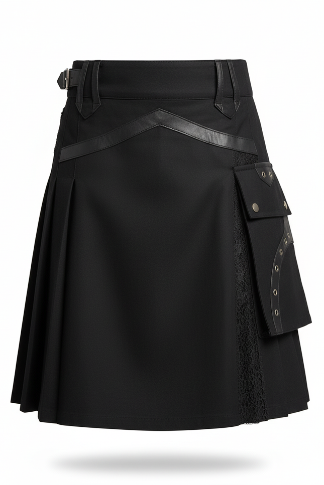 Jupe Homme Noire Plissée Écossaise