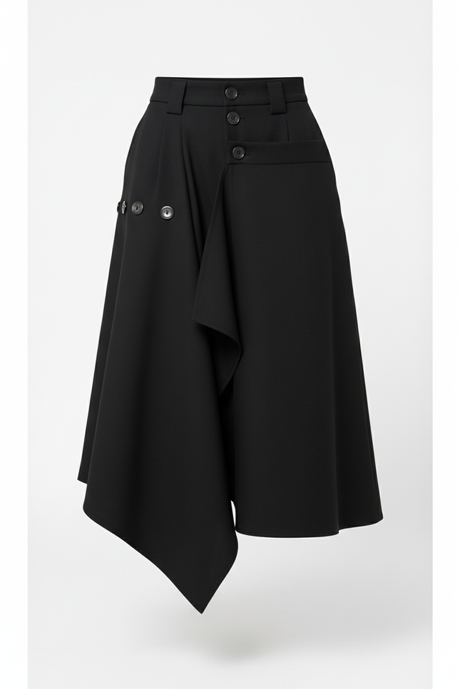 Jupe Homme Noire Asymétrique Streetwear